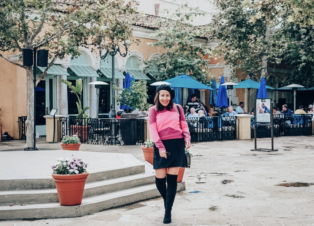 Girl in OTK boots and beret