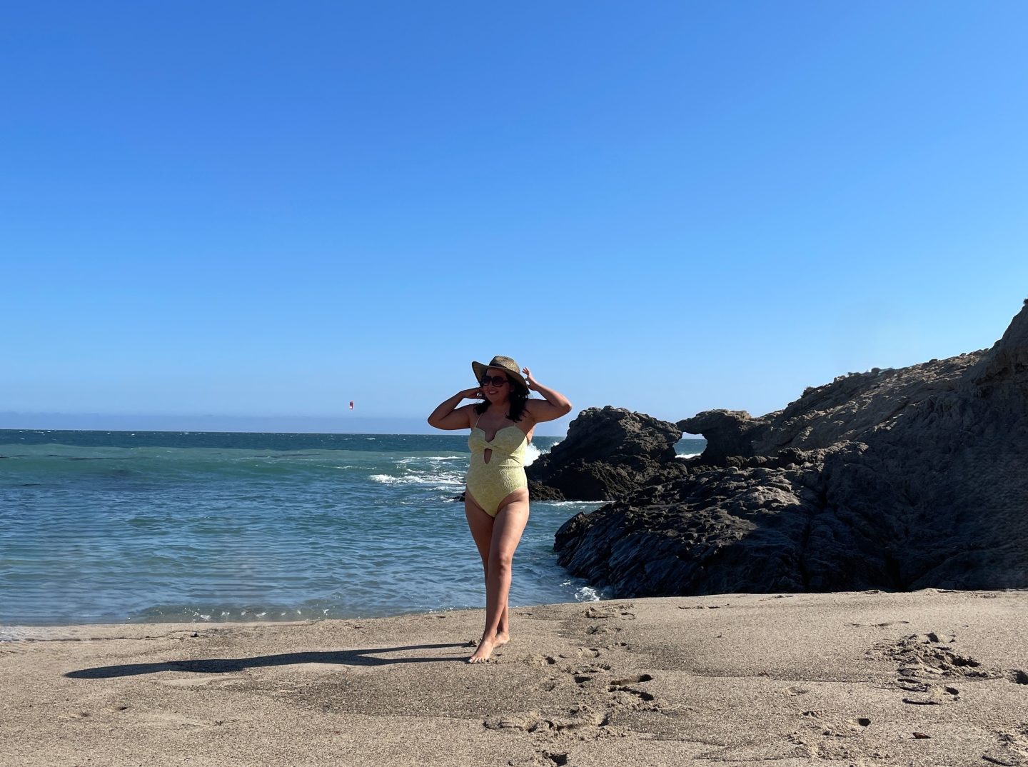 Yellow structured swimsuit