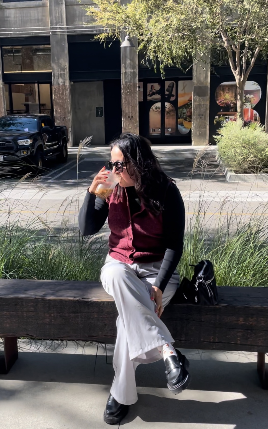 casual style in loafers for a coffee date 